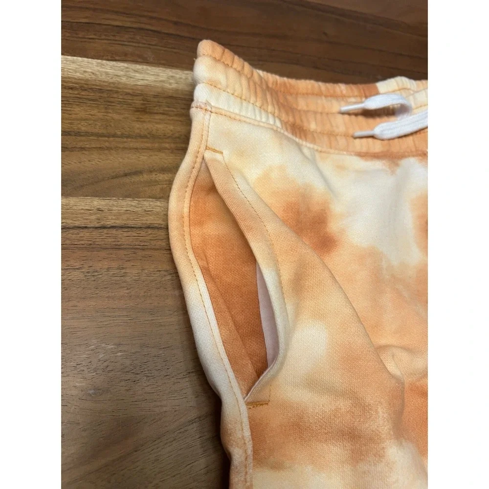 Old Navy Boys Fleece Jogger Shorts Orange Tie Dye Size L 10-12 NWT